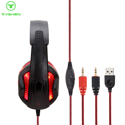 Computer Gaming Headset,1 Color LED Lighting,USB&2*3.5 Audio Port