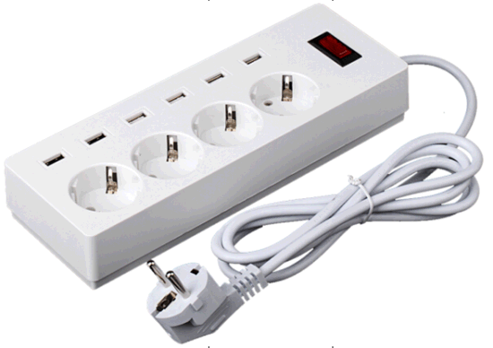 High Quality USB Power Socket with Euro Plug Outlet