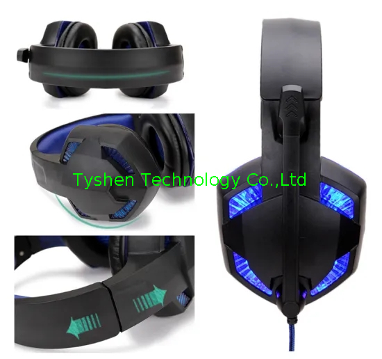 USB Gaming Headset,With USB&Audio Port, 1 Color LED Lighting