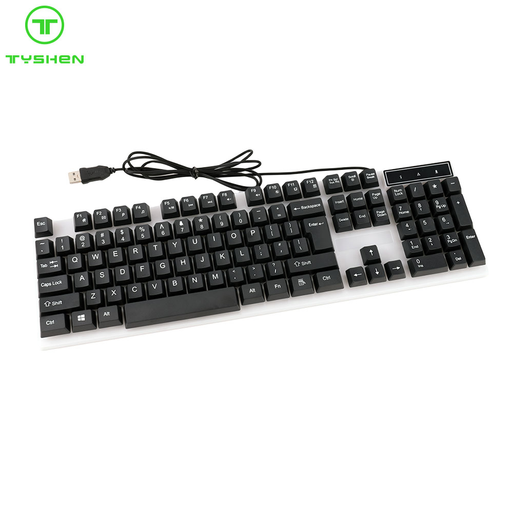 Computer USB Keyboard Floating Keys White Color