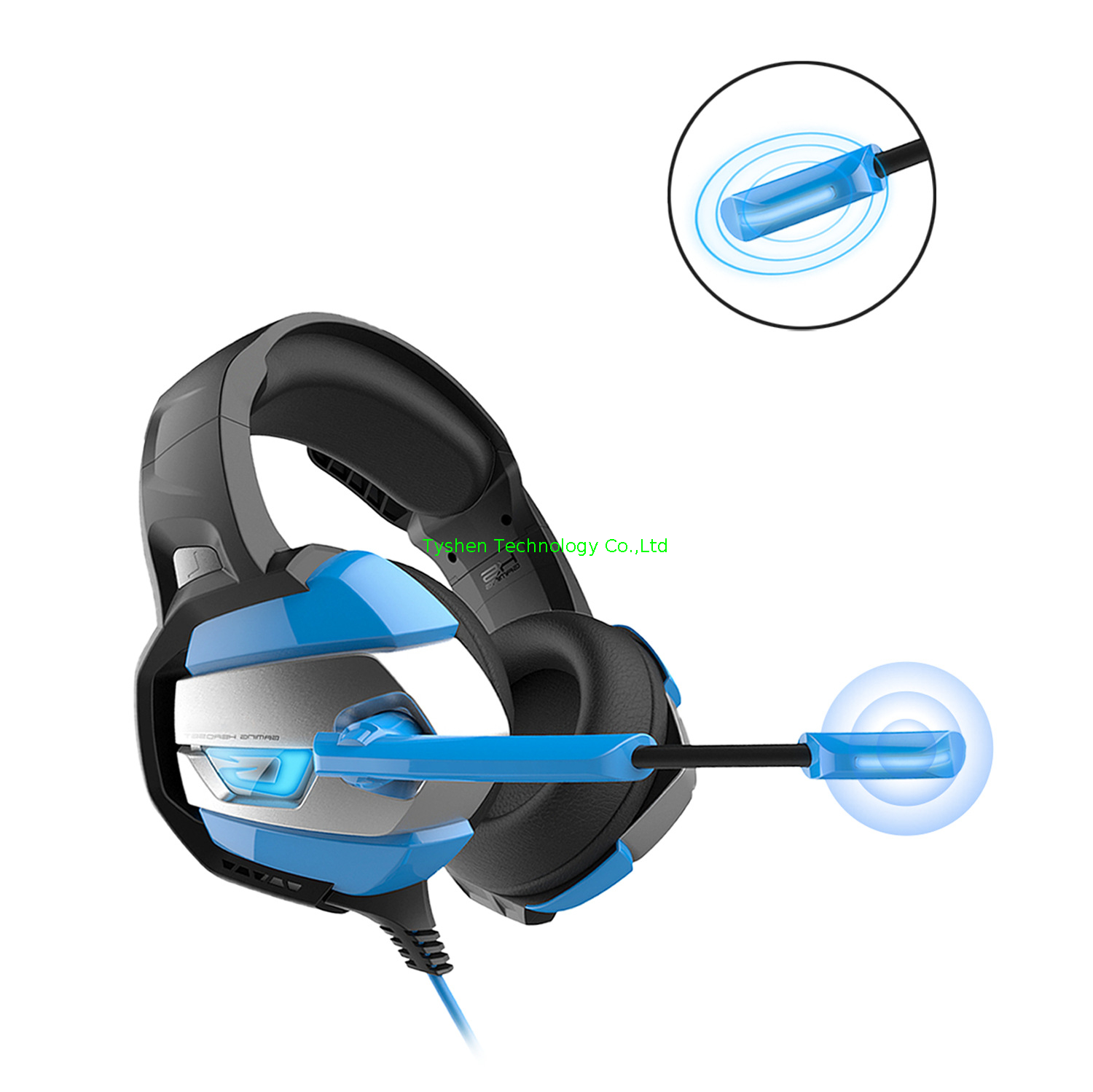 2021 New Model computer headset with USB and 3.5 Audio port ,RGB lighting 