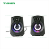 LED RGB Gaming Speaker, 2.0 Channel, Plastic Housing Case, Mini Size